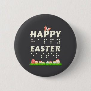 Happy Easter Braille Blind Visually Impaired Easte 6 Cm Round Badge