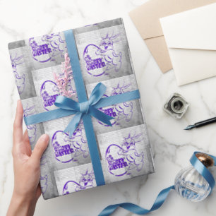 Happy Easter Brick Wall Wrapping Paper