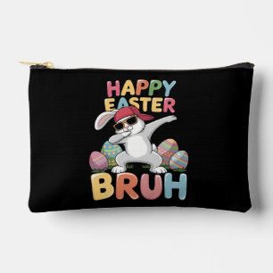 Happy Easter Bruh Bro Funny Dabbing Bunny Rabbit Accessory Pouch