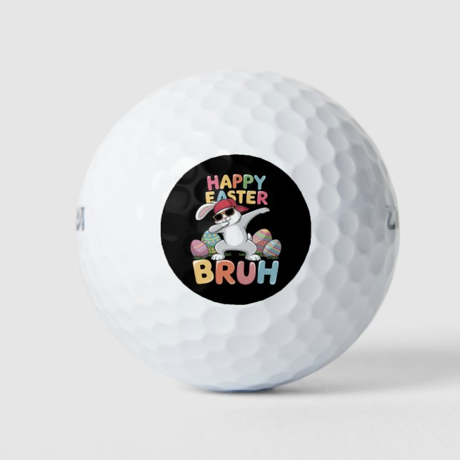 Happy Easter Bruh Bro Funny Dabbing Bunny Rabbit Golf Balls (Front)