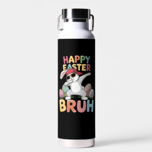 Happy Easter Bruh Bro Funny Dabbing Bunny Rabbit Water Bottle