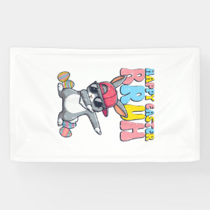 Happy Easter Bruh Bunny Dab Rabbit Dance Boys Kids Banner