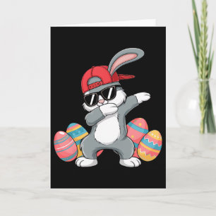 Happy Easter Bruh Bunny Dab Rabbit Dance Boys Kids Card