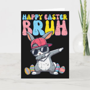 Happy Easter Bruh Bunny Dab Rabbit Dance Boys Kids Card