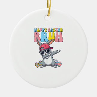 Happy Easter Bruh Bunny Dab Rabbit Dance Boys Kids Ceramic Ornament