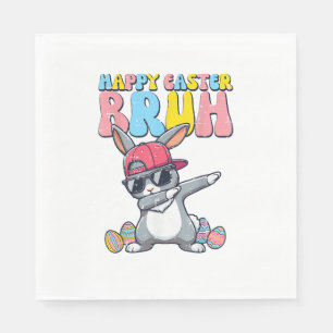 Happy Easter Bruh Bunny Dab Rabbit Dance Boys Kids Napkin