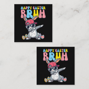 Happy Easter Bruh Bunny Dab Rabbit Dance Loyalty Card