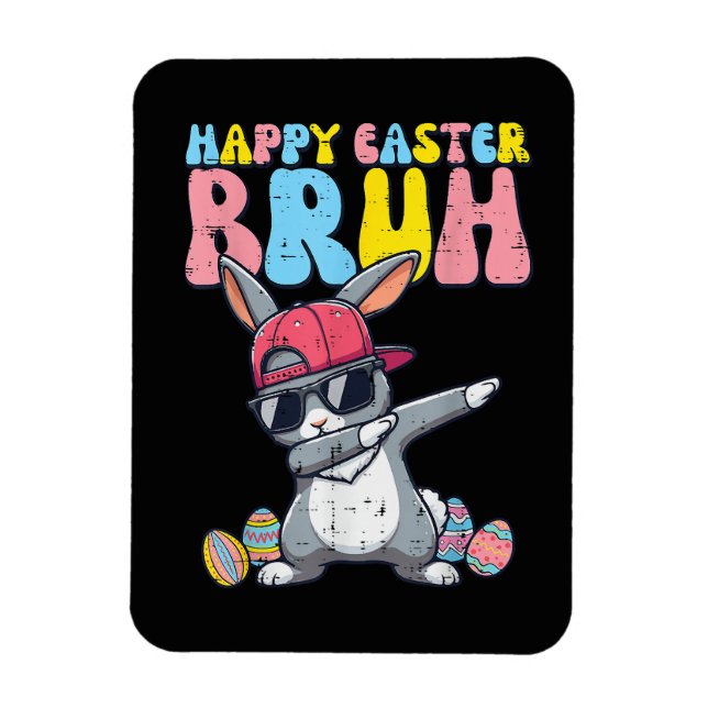Happy Easter Bruh Bunny Dab Rabbit Dance Magnet (Vertical)
