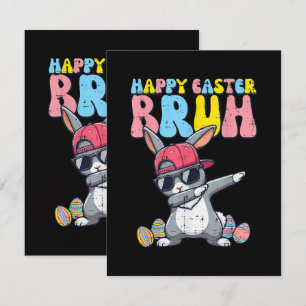 Happy Easter Bruh Bunny Dab Rabbit Dance Thank You Card