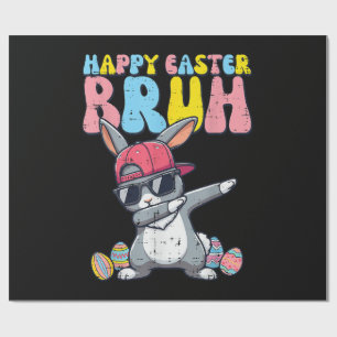 Happy Easter Bruh Bunny Dab Rabbit Dance Wrapping Paper