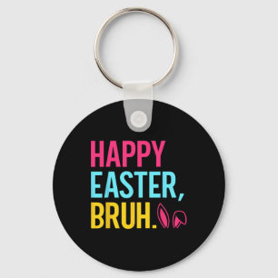 Happy Easter Bruh Bunny Ear Groovy Retro Easter Gi Key Ring