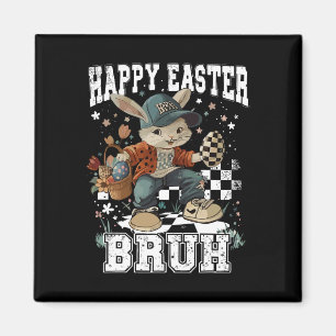 Happy Easter Bruh Bunny Skateboarding Toddler Kids Magnet