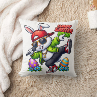 Happy Easter Bruh Cool Bunny Sunglasses Streetwear Cushion
