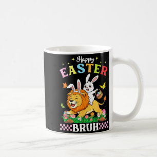 Happy Easter Bruh Cute Lion Bunny Ears Basket Egg Coffee Mug