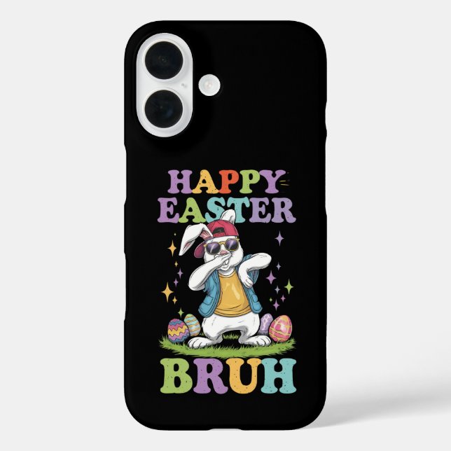 Happy Easter Bruh Funny Dabbing Bunny Rabbit Bro Case-Mate iPhone Case (Back)
