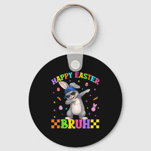 Happy Easter Bruh Funny Six Seven 6 7 Dabbing Bunn Key Ring