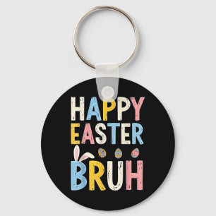 Happy Easter Bruh Meme Funny Bunny Bro Teens Boys  Key Ring