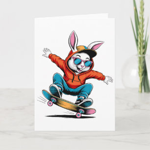 Happy Easter Bruh Skateboarding Bunny Easter Toddl Card