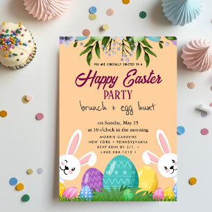 Happy Easter Brunch and Egg Hunt Invitation
