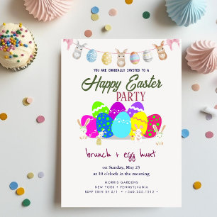 Happy Easter Brunch and Egg Hunt Invitation