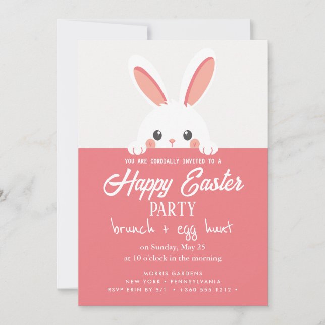 Happy Easter Brunch and Egg Hunt Invitation (Front)