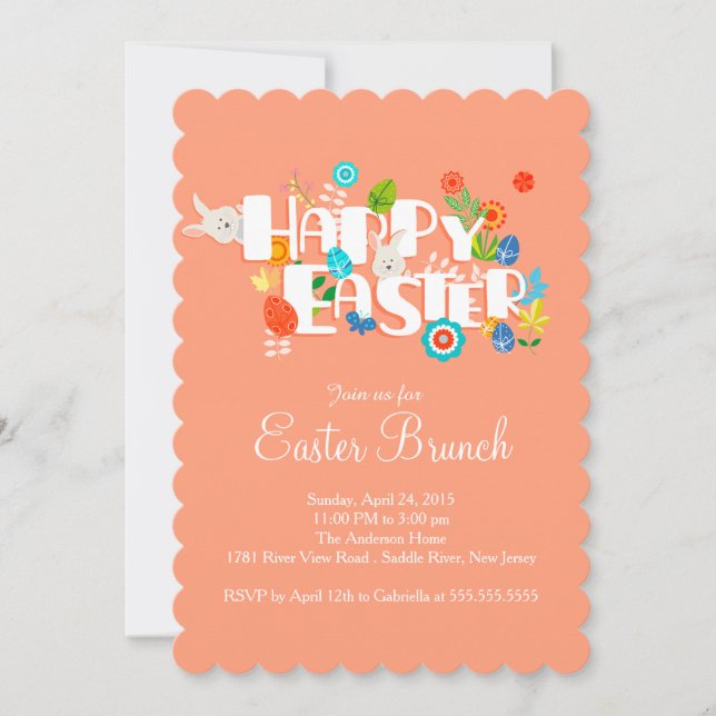 Happy Easter Brunch Dinner Party Invitation (Front)