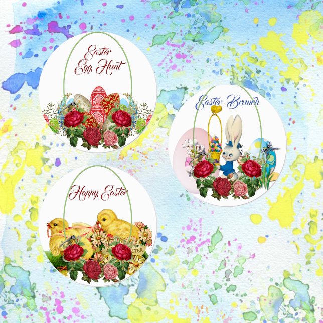 Happy Easter Brunch Egg Hunt Greenery Multipurpose (Happy Easter Brunch Egg Hunt Greenery Multipurpose Labels)