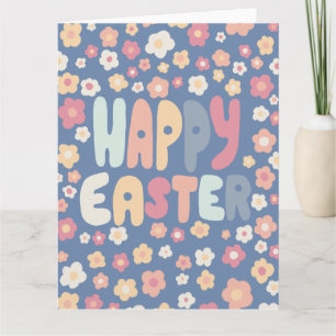 HAPPY EASTER Bubble Letters Colourful Spring CUSTO Card