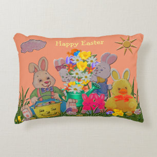 Happy Easter Buddies Decorative Cushion