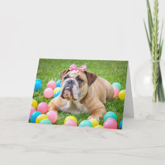 Happy Easter Bulldog Holiday Card