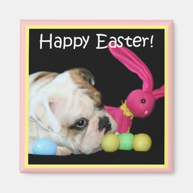 Happy Easter Bulldog Magnet (Front)