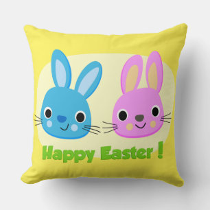 "HAPPY EASTER" BUNNIES CUSHION