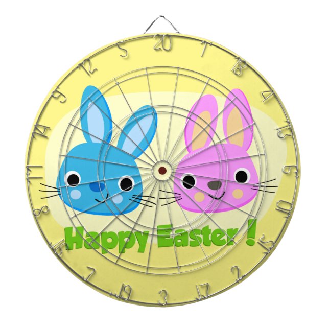 "HAPPY EASTER" BUNNIES  DARTBOARD (Front)