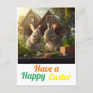 Happy Easter Bunnies! Easter Postcard