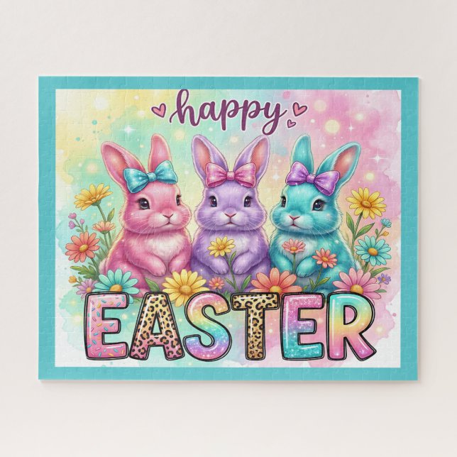 Happy Easter Bunnies Jigsaw Puzzle (Horizontal)