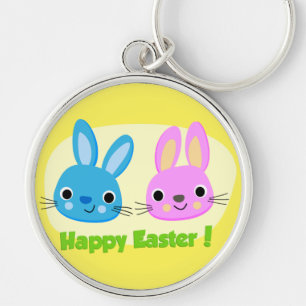 "HAPPY EASTER" BUNNIES KEY RING