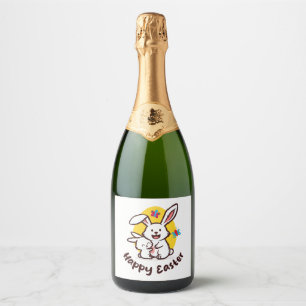 Happy Easter Bunnies (on light colours) Sparkling Wine Label