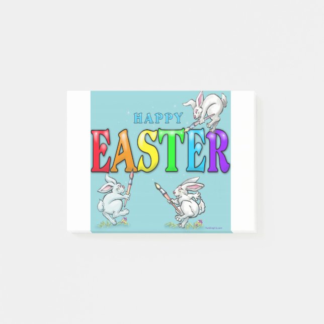 Happy Easter Bunnies Post-it Notes (Front)