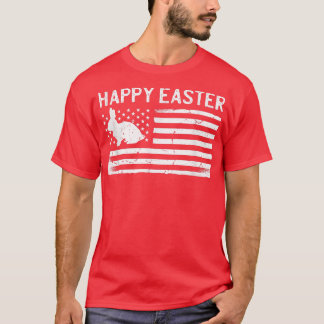 Happy Easter Bunny American Flag  T-Shirt