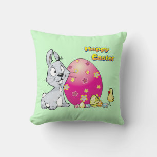 Happy Easter Bunny and Baby Chick Cushion