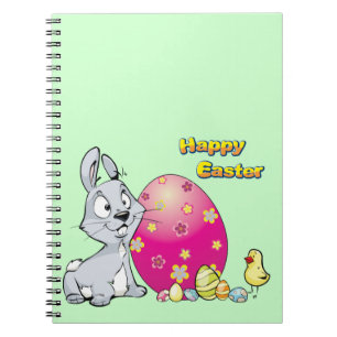 Happy Easter Bunny and Baby Chick Notebook