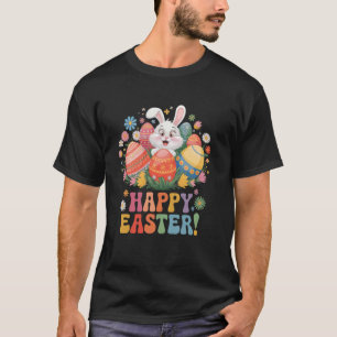 Happy Easter Bunny and Eggs Festive Kids T-Shirt