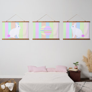 Happy Easter Bunny and Eggs  Hanging Tapestry