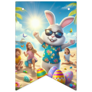 Happy Easter!! Bunny and Text  Bunting