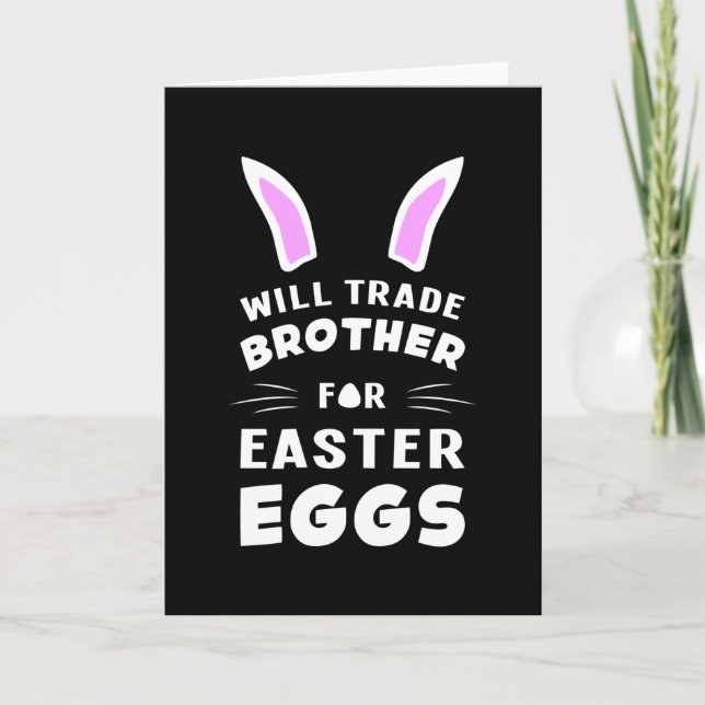 Happy Easter Bunny Animal Easter Egg Funny Gift Card (Front)