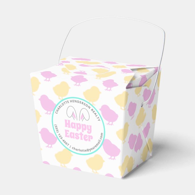 Happy Easter Bunny Baby Chicks Party Favour Box (Front Side)