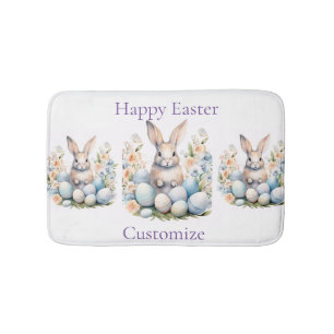 Happy Easter Bunny Basket Thunder_Cove Bath Mat