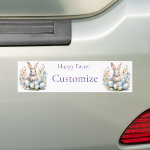 Happy Easter Bunny Basket Thunder_Cove Bumper Sticker