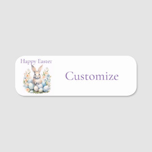Happy Easter Bunny Basket Thunder_Cove Name Tag