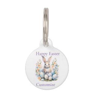 Happy Easter Bunny Basket Thunder_Cove Pet Tag